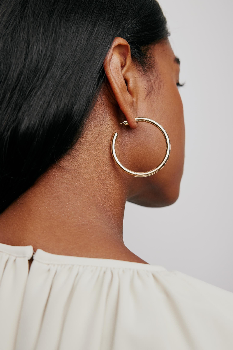 Jennifer Fisher - 1.5" Lilly Baby Hoops - YLWGOLD