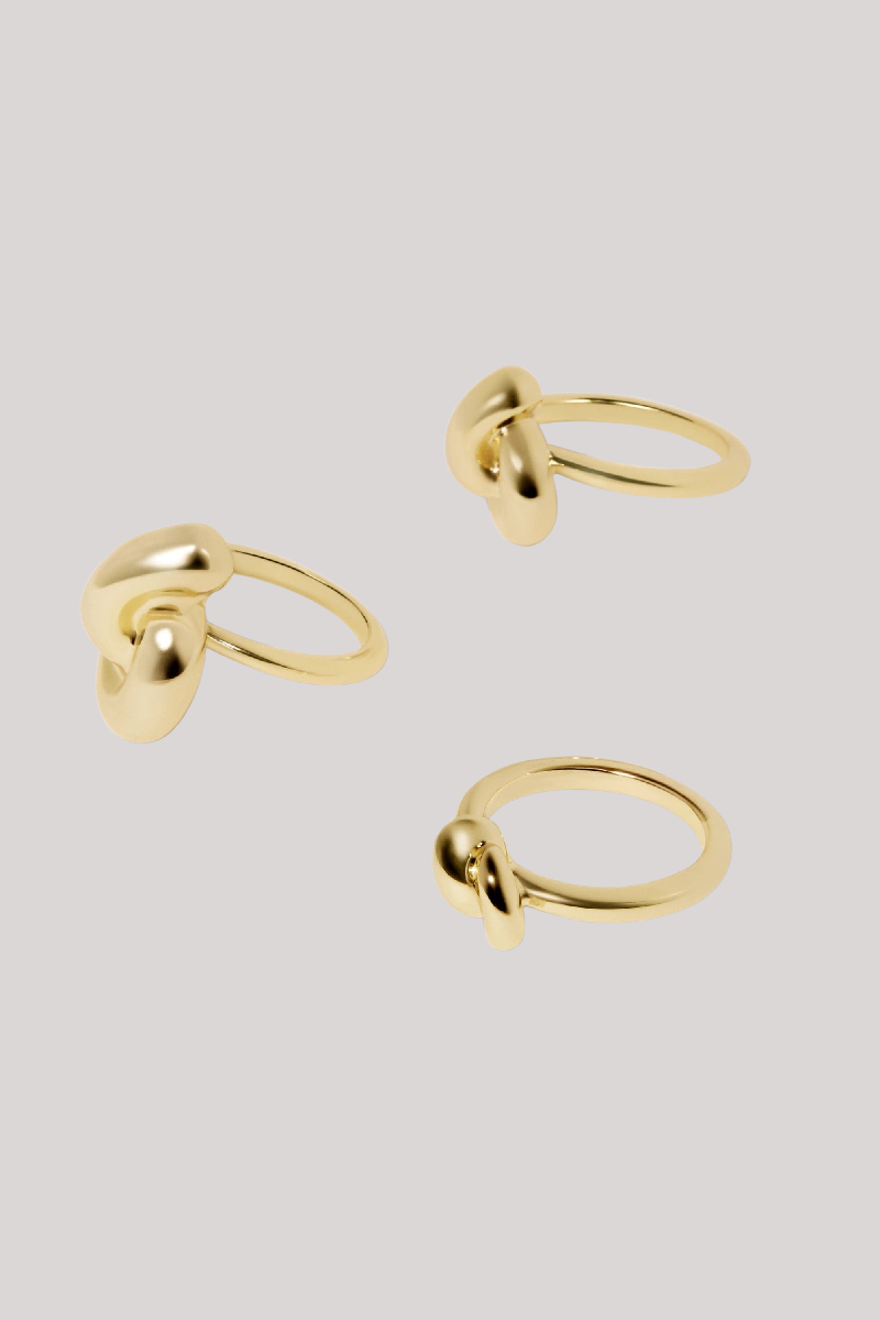 Jennifer Fisher - Knot Ring Set - YLWGOLD