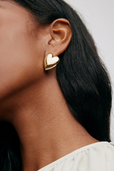 Jennifer Fisher - Small Puffy Heart Earrings - YLWGOLD