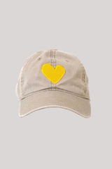 Kerri Rosenthal - Baseball Hat Heart Patch - SAND