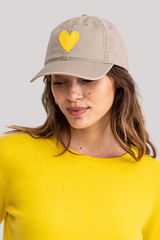 Kerri Rosenthal - Baseball Hat Heart Patch - SAND