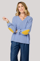 Kerri Rosenthal - Frenchy V-Neck Sweater - FRNCHBLU