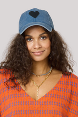 Kerri Rosenthal - Kr Imperfect Heart Denim Hat - DENIMBLK