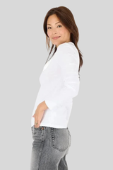 Kerri Rosenthal - Kr Long Sleeve Rib Tee - WHITE