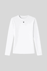 Kerri Rosenthal - Kr Long Sleeve Rib Tee - WHITE