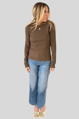 Kerri Rosenthal - Kr Rib Tee - BROWN