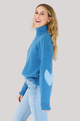 Kerri Rosenthal - Lucy Mock Neck Sweater - HEATBLUE