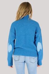 Kerri Rosenthal - Lucy Mock Neck Sweater - HEATBLUE