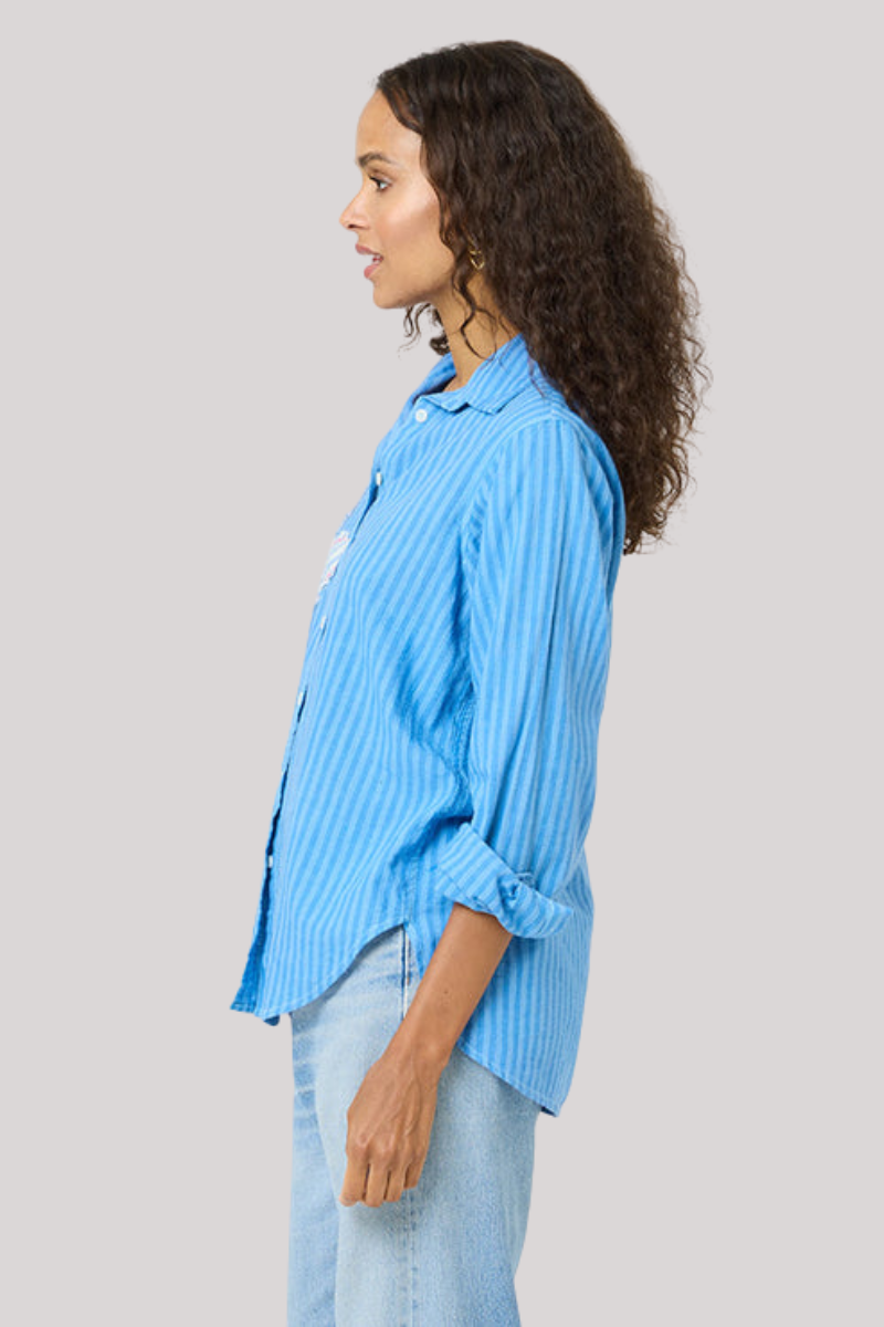 Kerri Rosenthal - Mia Stripe Patchwork Shirt - LTBLMDBL