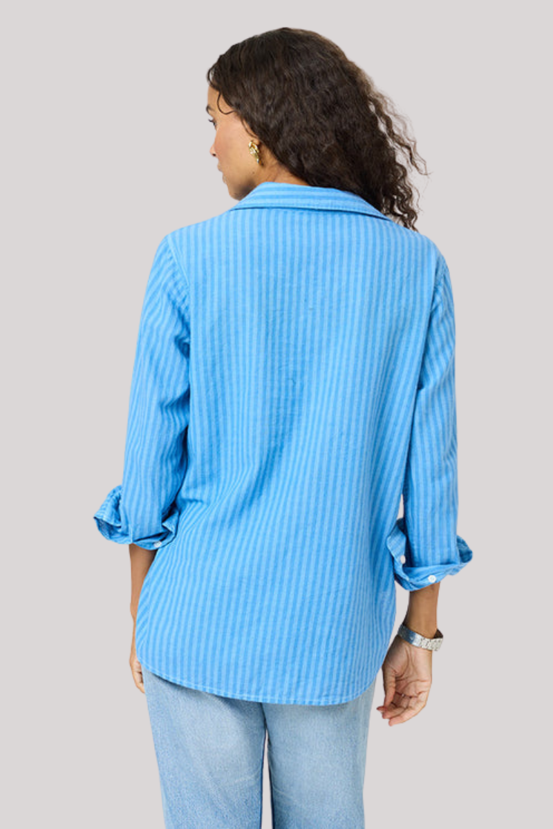 Kerri Rosenthal - Mia Stripe Patchwork Shirt - LTBLMDBL