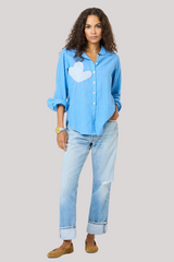 Kerri Rosenthal - Mia Stripe Patchwork Shirt - LTBLMDBL