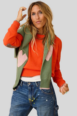 Kerri Rosenthal - Patchwork Pullover Sweater - TOMATO