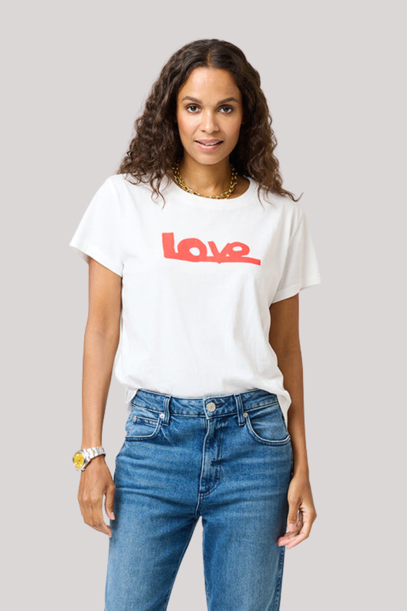 Kerri Rosenthal - Suke Love Lines Tee - WHITE