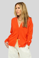 Kerri Rosenthal - Whisper Featherweight Cardigan - TOMATO