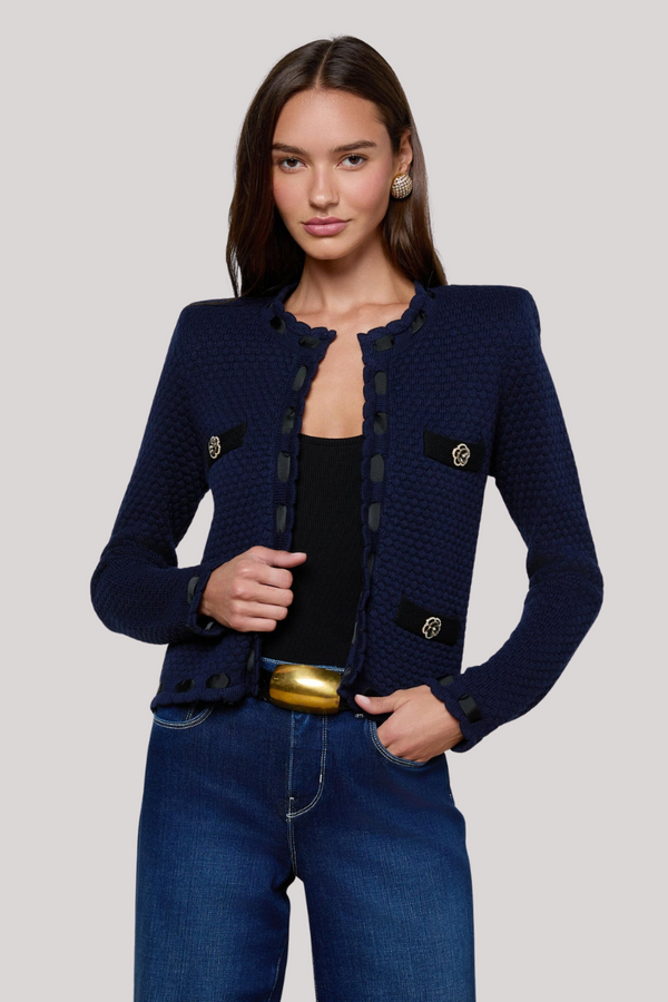 L'agence - Astor Contrast Trim Cardigan