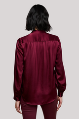 L'agence - Bianca Band Collar Blouse  - DARKPORT