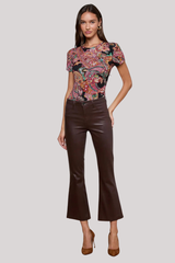 L'agence - Kendra Coated Cropped Flare - CHOCOATD
