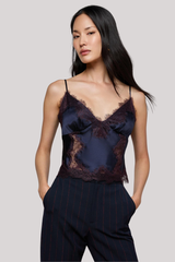 L'agence - Kimber Silk Lace Camisole - MIDDRKMA
