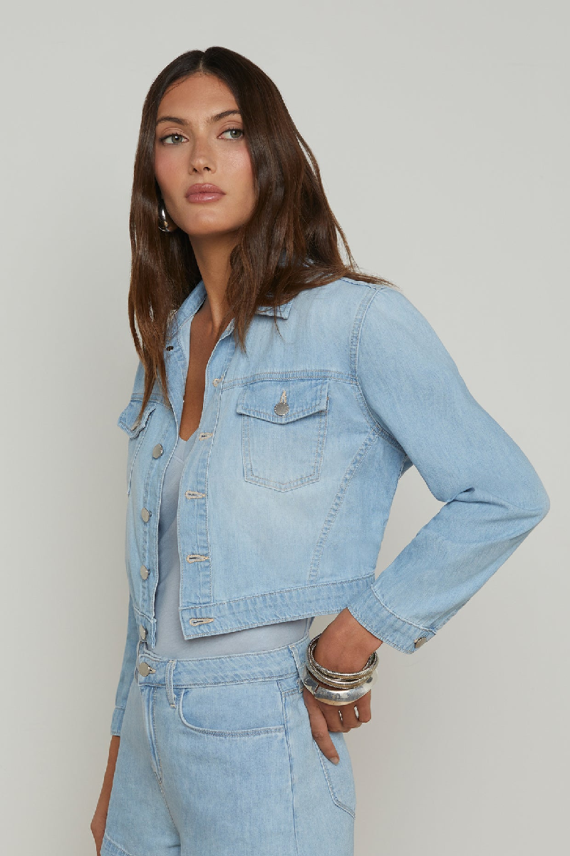 L'agence - Koda Cropped Chambray Jacket - DAKOTA