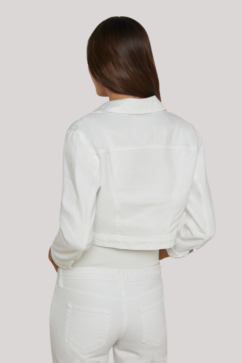 L'agence - Koda Cropped Denim Jacket - BLANC