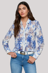 L'agence - Maia Lace Buttondown Blouse - IVBLWATR