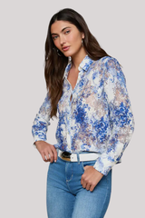 L'agence - Maia Lace Buttondown Blouse - IVBLWATR