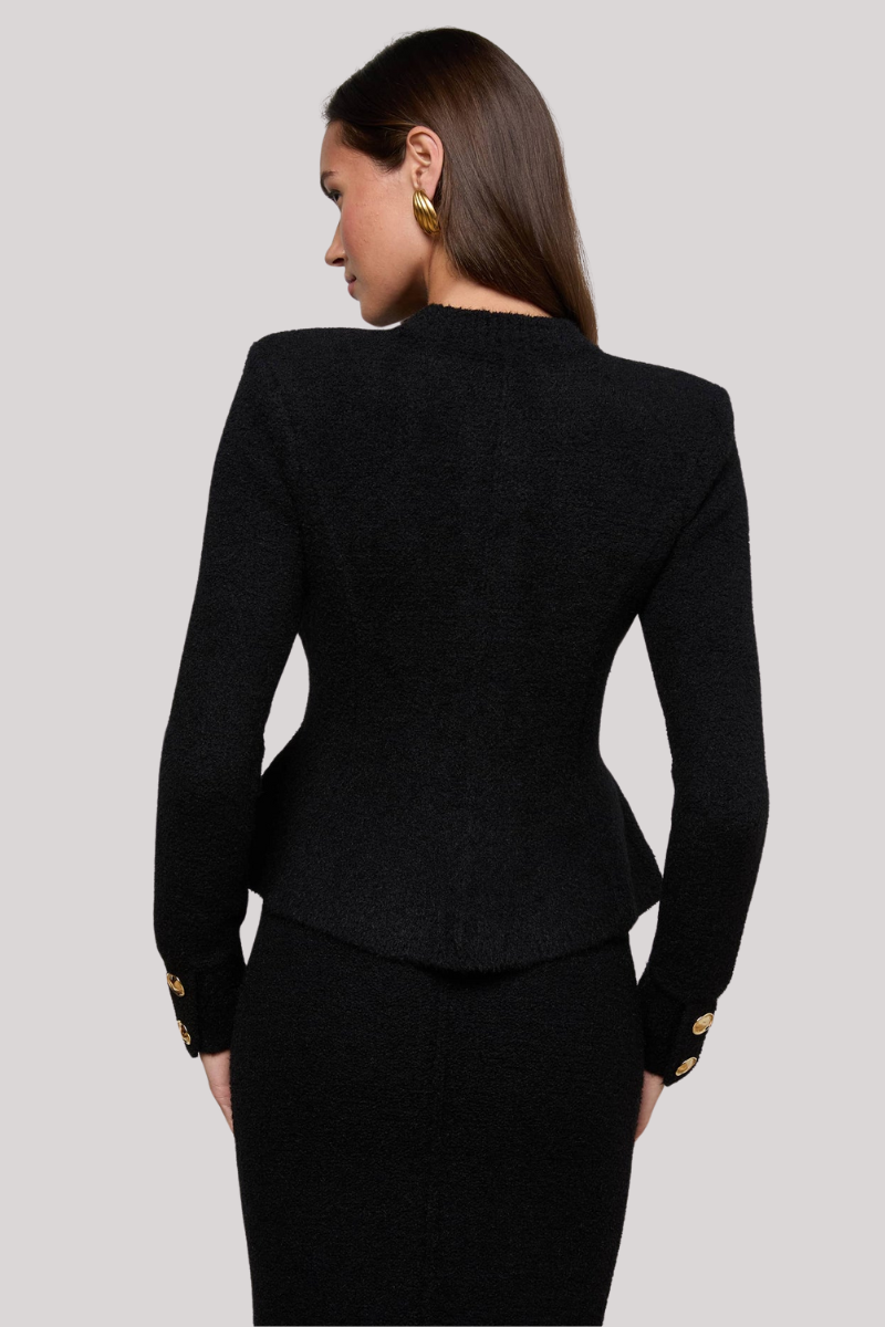 L'agence - Melissa Knit Flare Cardigan - BLKGOLD