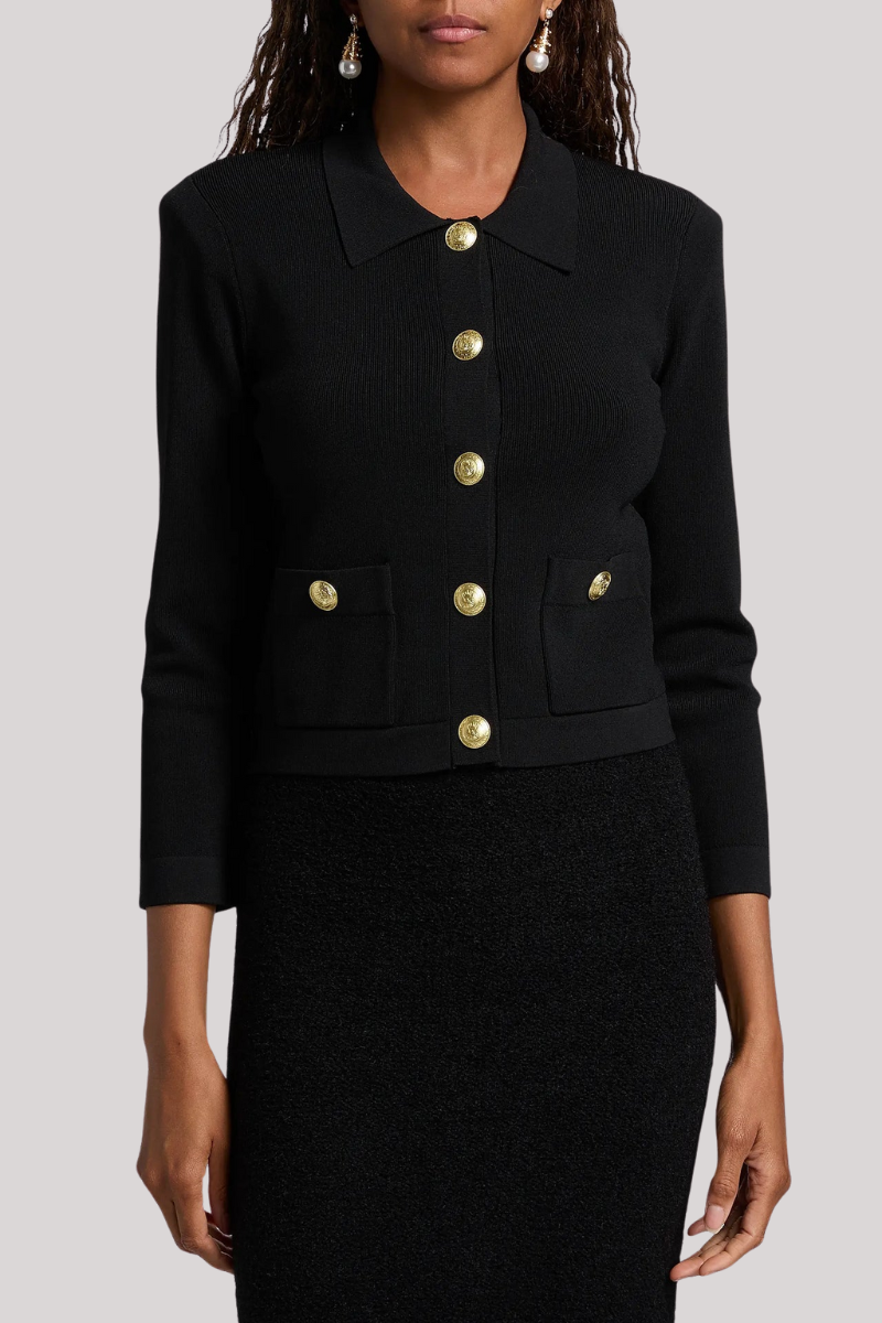 L'agence - Osiris Collared Cardigan - BLKGOLD