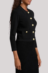 L'agence - Osiris Collared Cardigan - BLKGOLD