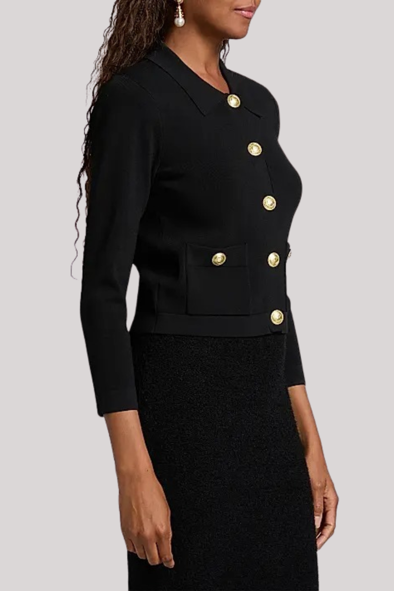 L'agence - Osiris Collared Cardigan - BLKGOLD
