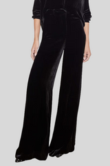 L'agence - Pilar Velvet Wide-Leg Pant - BLACK