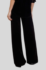L'agence - Pilar Velvet Wide-Leg Pant - BLACK
