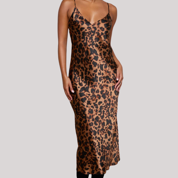 silk laundry leopard slip dress Silk Laundry