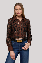 L'agence - Seychelle Cropped Eyelet Blouse - HOTFUBLK