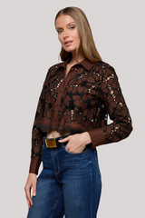 L'agence - Seychelle Cropped Eyelet Blouse - HOTFUBLK