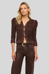 L'agence - Thistle Sequined Cardigan - BLKJVASE