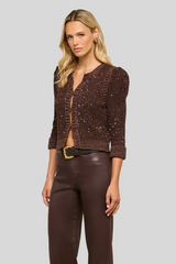 L'agence - Thistle Sequined Cardigan - BLKJVASE