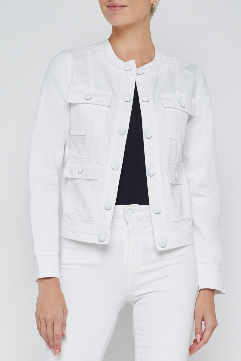 L'agence - Yari Collarless Jacket - WHITE