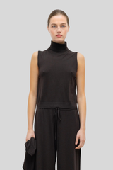 Leset - James Sleeveless Turtleneck - CHOCOLAT