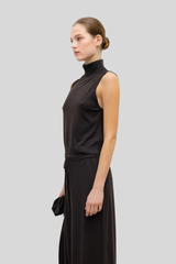 Leset - James Sleeveless Turtleneck - CHOCOLAT