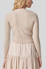 Lilla P - Mixed Media Cardigan - BAMBOO