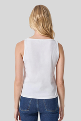 Lilla P - Organic V-Neck Tank - WHITE