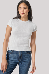 Lilla P - Ribbed Slub Crewneck Tee - WHITE