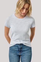 Lilla P - Short Sleeve Back Seam Crewneck - GLASS