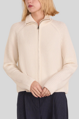Lisa Yang - Sadie Zip Cardigan - CREAM