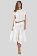 Luna Luz - Isabella Linen Gauze Skirt - WHITE