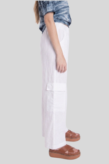 Luna Luz - Linen Cargo Pant - WHITE