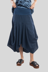 Luna Luz - Linen Francesca Skirt - NAVY