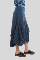 Luna Luz - Linen Francesca Skirt - NAVY
