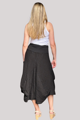 Luna Luz - Seersucker Skirt - BLACK